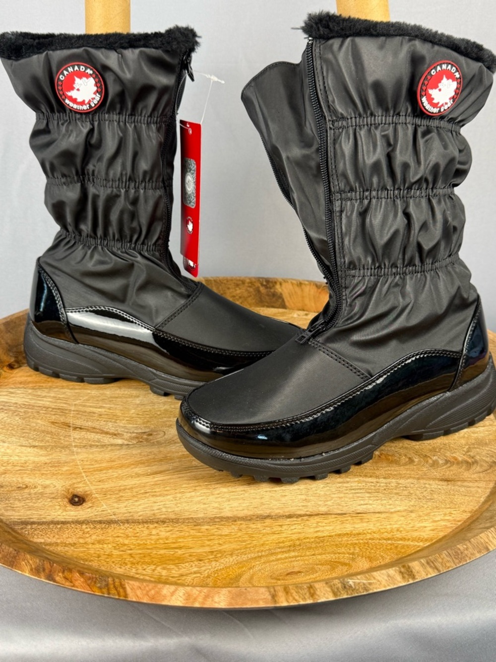 Canada Weather Gear Winter Boots Black Faux Fur Snow Boots 7.5 NEW